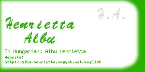 henrietta albu business card